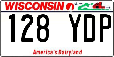 WI license plate 128YDP
