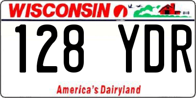 WI license plate 128YDR