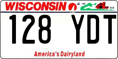 WI license plate 128YDT