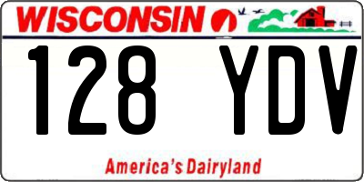 WI license plate 128YDV