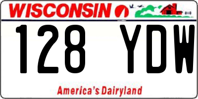 WI license plate 128YDW