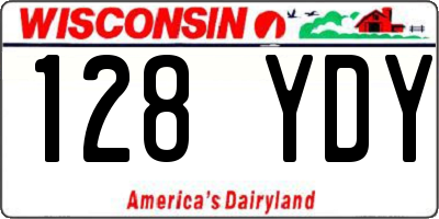 WI license plate 128YDY