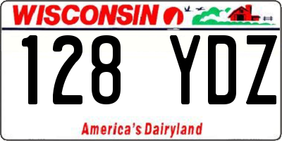 WI license plate 128YDZ