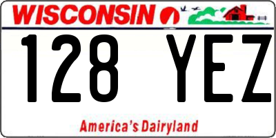 WI license plate 128YEZ