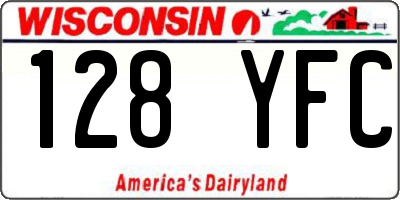 WI license plate 128YFC