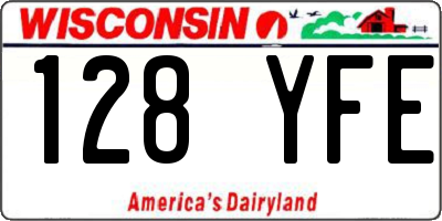 WI license plate 128YFE