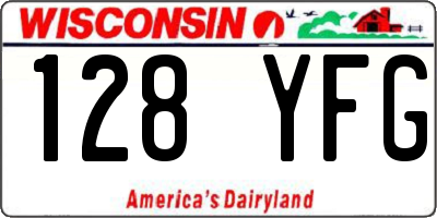 WI license plate 128YFG