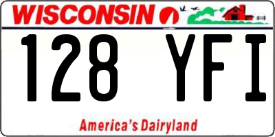 WI license plate 128YFI