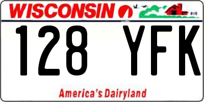 WI license plate 128YFK