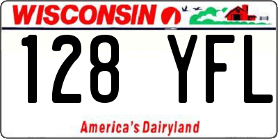 WI license plate 128YFL
