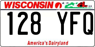 WI license plate 128YFQ