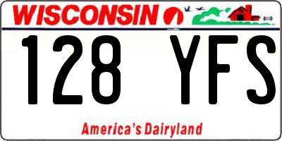 WI license plate 128YFS