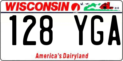 WI license plate 128YGA