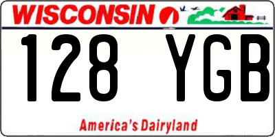 WI license plate 128YGB