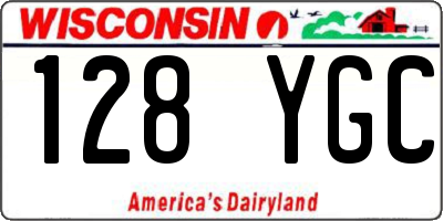 WI license plate 128YGC