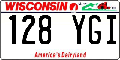 WI license plate 128YGI