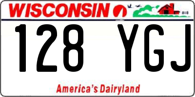 WI license plate 128YGJ