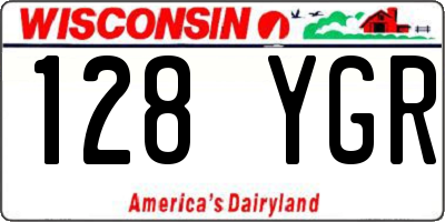 WI license plate 128YGR
