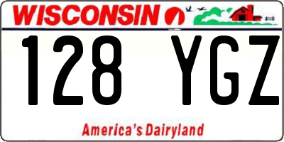 WI license plate 128YGZ