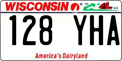 WI license plate 128YHA