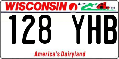 WI license plate 128YHB