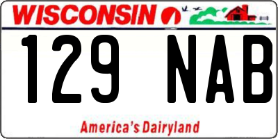 WI license plate 129NAB