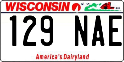 WI license plate 129NAE