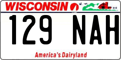 WI license plate 129NAH