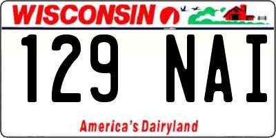 WI license plate 129NAI