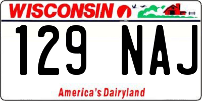 WI license plate 129NAJ