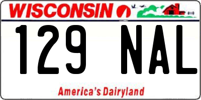 WI license plate 129NAL