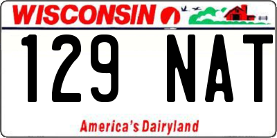 WI license plate 129NAT