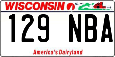 WI license plate 129NBA