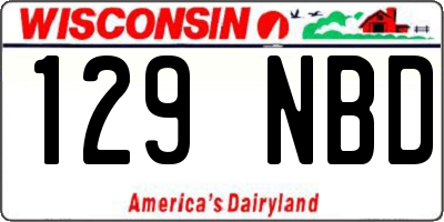 WI license plate 129NBD