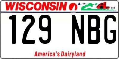 WI license plate 129NBG