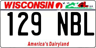 WI license plate 129NBL