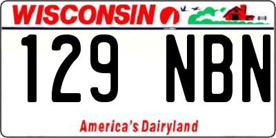 WI license plate 129NBN