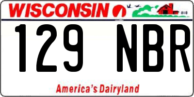 WI license plate 129NBR