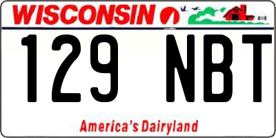 WI license plate 129NBT