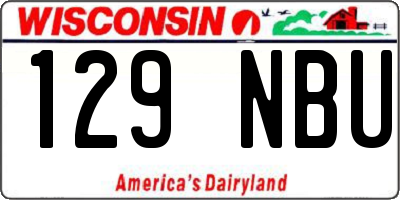 WI license plate 129NBU