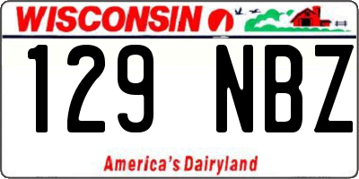 WI license plate 129NBZ
