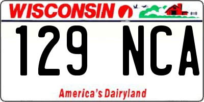 WI license plate 129NCA