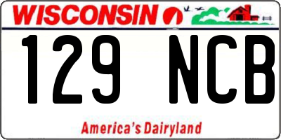 WI license plate 129NCB