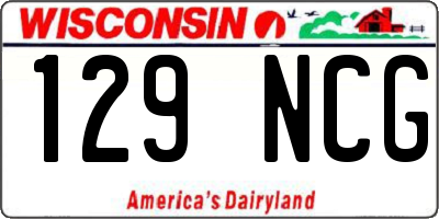 WI license plate 129NCG