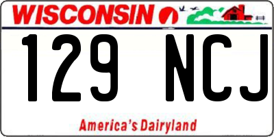 WI license plate 129NCJ