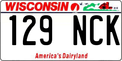 WI license plate 129NCK