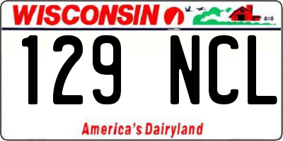 WI license plate 129NCL