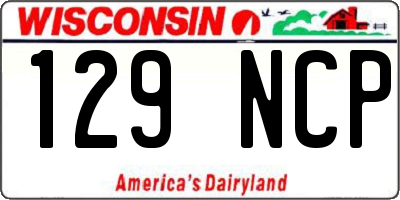 WI license plate 129NCP