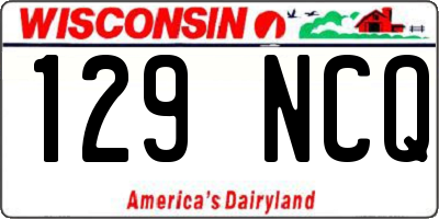 WI license plate 129NCQ