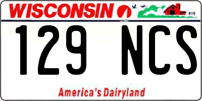 WI license plate 129NCS